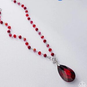 ❤️🔴❤️ “TEARDROP TALE” RED NECKLACE WITH FREE EARRINGS ~ PAPARAZZI❗️ ❤️🔴❤️